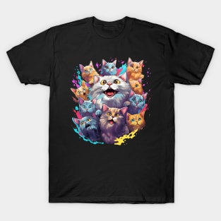 Colorful Kaleidoscope of Cats T-Shirt